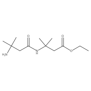 Ethyl 3-(3-amino-3-methylbutanamido)-3-methylbutanoate结构式