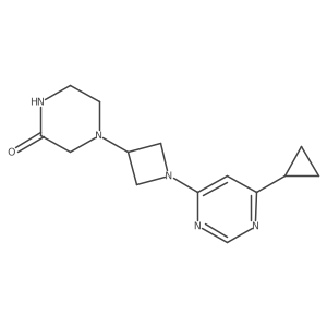 4-[1-(6-Cyclopropylpyrimidin-4-yl)azetidin-3-yl]piperazin-2-one结构式