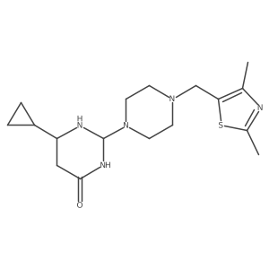 6-Cyclopropyl-2-[4-[(2,4-dimethyl-1,3-thiazol-5-yl)methyl]piperazin-1-yl]-1,3-diazinan-4-one结构式