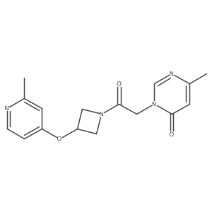 6-Methyl-3-(2-{3-[(2-methylpyridin-4-yl)oxy]azetidin-1-yl}-2-oxoethyl)-3,4-dihydropyrimidin-4-one Structure