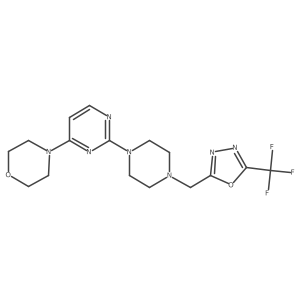 4-[2-(4-{[5-(Trifluoromethyl)-1,3,4-oxadiazol-2-yl]methyl}piperazin-1-yl)pyrimidin-4-yl]morpholine结构式