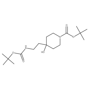 Tert-butyl 4-(2-{[(tert-butoxy)carbonyl]amino}ethyl)-4-hydroxypiperidine-1-carboxylate结构式