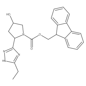 (9H-fluoren-9-yl)methyl (2S,4R)-2-(5-ethyl-1H-1,2,4-triazol-3-yl)-4-hydroxypyrrolidine-1-carboxylate结构式