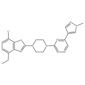 7-chloro-4-methoxy-2-{4-[6-(1-methyl-1H-pyrazol-4-yl)pyrazin-2-yl]piperazin-1-yl}-1,3-benzothiazole Structure