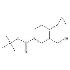 tert-Butyl 4-cyclopropyl-3-(hydroxymethyl)piperazine-1-carboxylate Structure