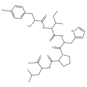 L-Tyrosyl-L-isoleucyl-L-histidyl-L-prolyl-L-leucine结构式