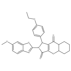 1-(4-ethoxyphenyl)-2-(6-methoxy-1,3-benzothiazol-2-yl)-4a,5,6,7,8,8a-hexahydro-1H-chromeno[2,3-c]pyrrole-3,9-dione Structure