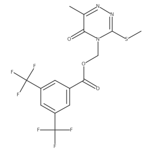 (6-methyl-3-(methylthio)-5-oxo-1,2,4-triazin-4(5H)-yl)methyl 3,5-bis(trifluoromethyl)benzoate结构式