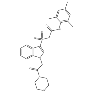 N-mesityl-2-((1-(2-morpholino-2-oxoethyl)-1H-indol-3-yl)sulfonyl)acetamide Structure