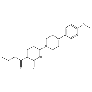 Ethyl 2-[4-(4-methoxyphenyl)piperazin-1-yl]-4-oxo-1,3-diazinane-5-carboxylate结构式