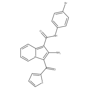 2-amino-N-(4-bromophenyl)-3-(thiophene-2-carbonyl)indolizine-1-carboxamide结构式