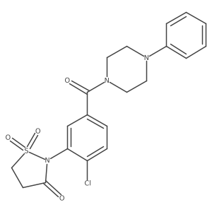 2-(2-Chloro-5-(4-phenylpiperazine-1-carbonyl)phenyl)isothiazolidin-3-one 1,1-dioxide Structure