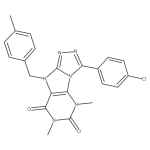 3-(4-chlorophenyl)-5,7-dimethyl-9-(4-methylbenzyl)-5H-[1,2,4]triazolo[4,3-e]purine-6,8(7H,9H)-dione Structure