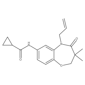 N-(5-allyl-3,3-dimethyl-4-oxo-2,3,4,5-tetrahydrobenzo[b][1,4]oxazepin-7-yl)cyclopropanecarboxamide结构式