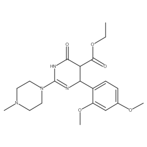 Ethyl 6-(2,4-dimethoxyphenyl)-2-(4-methylpiperazin-1-yl)-4-oxo-1,4,5,6-tetrahydropyrimidine-5-carboxylate结构式