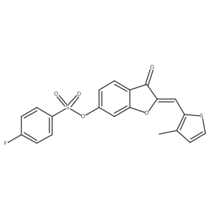 (Z)-2-((3-methylthiophen-2-yl)methylene)-3-oxo-2,3-dihydrobenzofuran-6-yl 4-fluorobenzenesulfonate结构式