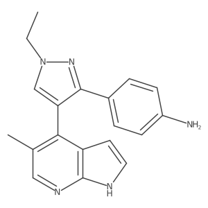 4-[1-ethyl-4-(5-methyl-1H-pyrrolo[2,3-b]pyridin-4-yl)-1H-pyrazol-3-yl]aniline Structure
