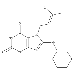 (Z)-7-(3-chlorobut-2-en-1-yl)-8-(cyclohexylamino)-3-methyl-1H-purine-2,6(3H,7H)-dione结构式