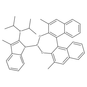Diisopropyl{1-[(S)-2,6-dimethyl-3,5-dioxa-4-phospha-cyclohepta(2,1-a;3,4-a')di-naphtalen-4-yl]-3-methyl-2-indolyl}phosphine结构式