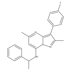 3-(4-fluorophenyl)-2,5-dimethyl-N-(1-phenylethyl)pyrazolo[1,5-a]pyrimidin-7-amine结构式