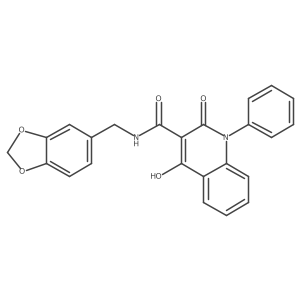 N-(1,3-benzodioxol-5-ylmethyl)-4-hydroxy-2-oxo-1-phenyl-1,2-dihydroquinoline-3-carboxamide结构式