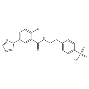 2-chloro-N-[2-(4-sulfamoylphenyl)ethyl]-5-(1H-tetrazol-1-yl)benzamide Structure