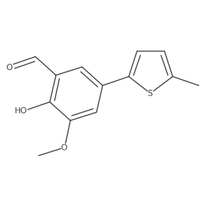 2-Hydroxy-3-methoxy-5-(5-methyl-2-thienyl)benzaldehyde Structure
