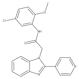 COc1ccc(Cl)cc1NC(=O)Cn1c(-c2ccncc2)nc2ccccc21结构式