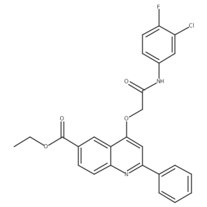 Ethyl 4-(2-((3-chloro-4-fluorophenyl)amino)-2-oxoethoxy)-2-phenylquinoline-6-carboxylate Structure