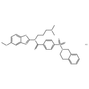N-[3-(dimethylamino)propyl]-N-(5-methoxy-1,3-benzothiazol-2-yl)-4-(1,2,3,4-tetrahydroisoquinoline-2-sulfonyl)benzamide hydrochloride结构式