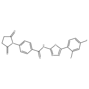 N-[5-(2,4-difluorophenyl)-1,3,4-oxadiazol-2-yl]-4-(2,5-dioxopyrrolidin-1-yl)benzamide结构式