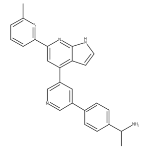 1-[4-[5-[6-(6-methylpyridin-2-yl)-1H-pyrrolo[2,3-b]pyridin-4-yl]pyridin-3-yl]phenyl]ethanamine Structure