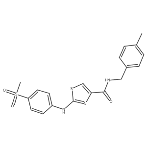 N-(4-methylbenzyl)-2-((4-(methylsulfonyl)phenyl)amino)thiazole-4-carboxamide结构式