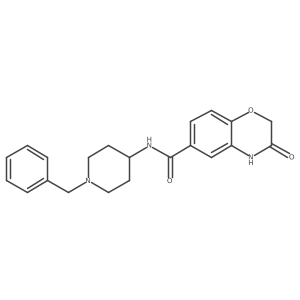 N-(1-benzylpiperidin-4-yl)-3-oxo-3,4-dihydro-2H-1,4-benzoxazine-6-carboxamide结构式