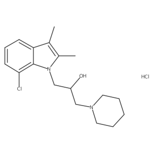 1-(7-chloro-2,3-dimethyl-1H-indol-1-yl)-3-(piperidin-1-yl)propan-2-ol hydrochloride结构式