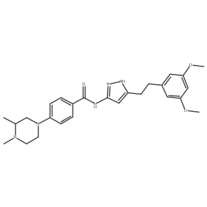 (R)-N-(3-(3,5-dimethoxyphenethyl)-1H-pyrazol-5-yl)-4-(3,4-dimethylpiperazin-1-yl)benzamide Structure