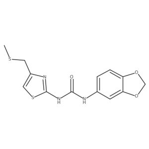 1-(Benzo[d][1,3]dioxol-5-yl)-3-(4-((methylthio)methyl)thiazol-2-yl)urea结构式