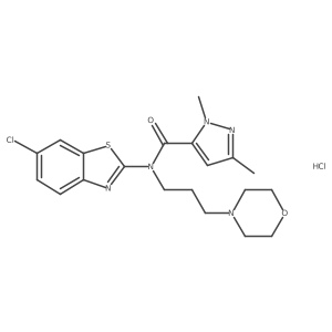 N-(6-chloro-1,3-benzothiazol-2-yl)-1,3-dimethyl-N-[3-(morpholin-4-yl)propyl]-1H-pyrazole-5-carboxamide hydrochloride Structure