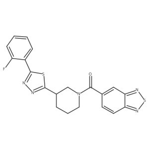 Benzo[c][1,2,5]thiadiazol-5-yl(3-(5-(2-fluorophenyl)-1,3,4-thiadiazol-2-yl)piperidin-1-yl)methanone结构式