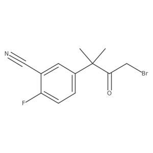 5-(4-Bromo-2-methyl-3-oxobutan-2-yl)-2-fluorobenzonitrile结构式