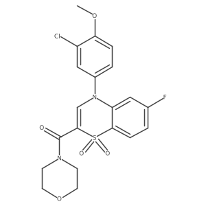 (4-(3-chloro-4-methoxyphenyl)-6-fluoro-1,1-dioxido-4H-benzo[b][1,4]thiazin-2-yl)(morpholino)methanone结构式