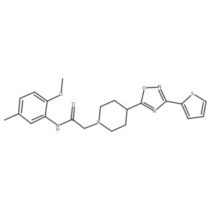 N-(2-methoxy-5-methylphenyl)-2-{4-[3-(thiophen-2-yl)-1,2,4-oxadiazol-5-yl]piperidin-1-yl}acetamide Structure