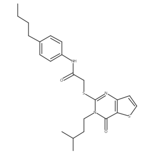 N-(4-butylphenyl)-2-{[3-(3-methylbutyl)-4-oxo-3,4-dihydrothieno[3,2-d]pyrimidin-2-yl]sulfanyl}acetamide Structure
