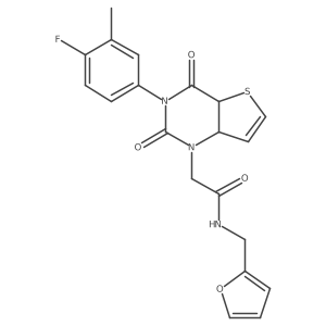 2-[3-(4-fluoro-3-methylphenyl)-2,4-dioxo-1H,2H,3H,4H-thieno[3,2-d]pyrimidin-1-yl]-N-[(furan-2-yl)methyl]acetamide结构式