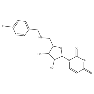 1-[(2R,3R,4S,5R)-5-[[(4-chlorophenyl)methylamino]methyl]-3,4-dihydroxy-tetrahydrofuran-2-yl]pyrimidine-2,4-dione Structure