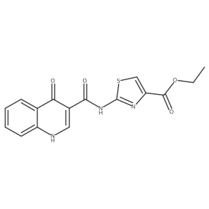 ethyl (2Z)-2-{[(4-hydroxyquinolin-3-yl)carbonyl]imino}-2,3-dihydro-1,3-thiazole-4-carboxylate结构式