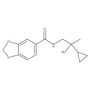 N-(2-cyclopropyl-2-hydroxypropyl)benzo[d][1,3]dioxole-5-carboxamide结构式