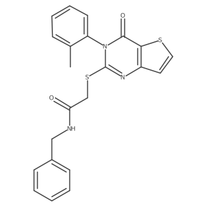 N-benzyl-2-{[3-(2-methylphenyl)-4-oxo-3,4-dihydrothieno[3,2-d]pyrimidin-2-yl]sulfanyl}acetamide Structure