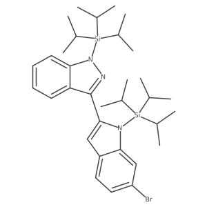 3-(6-bromo-1-(triisopropylsilyl)-1H-indol-2-yl)-1-(triisopropylsilyl)-1H-indazole Structure