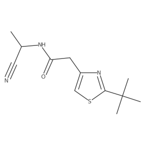 2-(2-tert-butyl-1,3-thiazol-4-yl)-N-(1-cyanoethyl)acetamide Structure